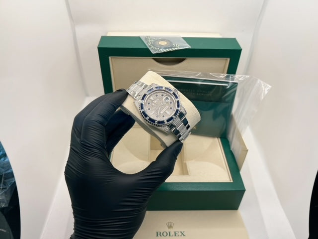 Rolex Submariner Date 116610LN Stahl Blue vs1 Diamant Iced Out